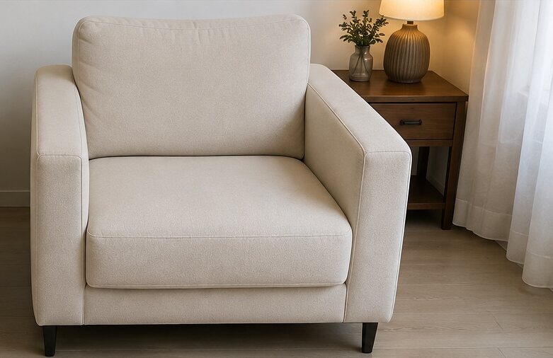 Fauteuil de salon après nettoyage par Clean Flash 74