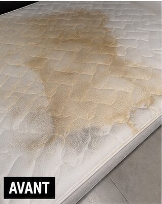 Matelas 2 places avant nettoyage — taches profondes